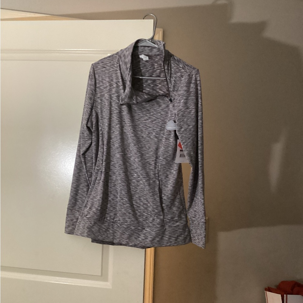 Gray casual pullover top